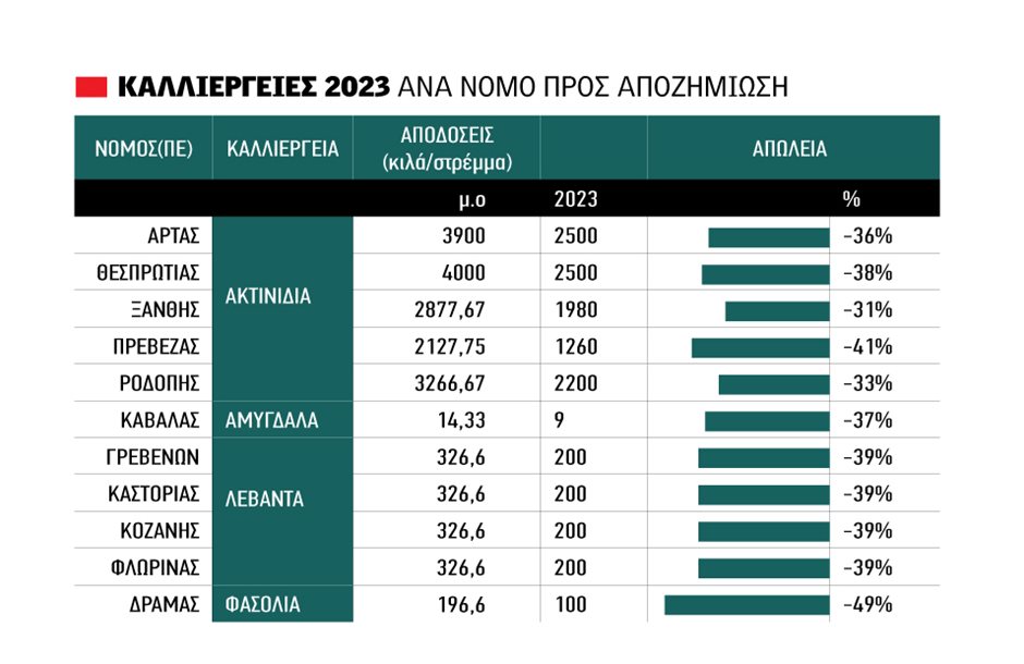 Κρατική ενίσχυση σε φασόλι, ακτινίδια και λεβάντα λόγω άκαιρων φαινομένων το 2023