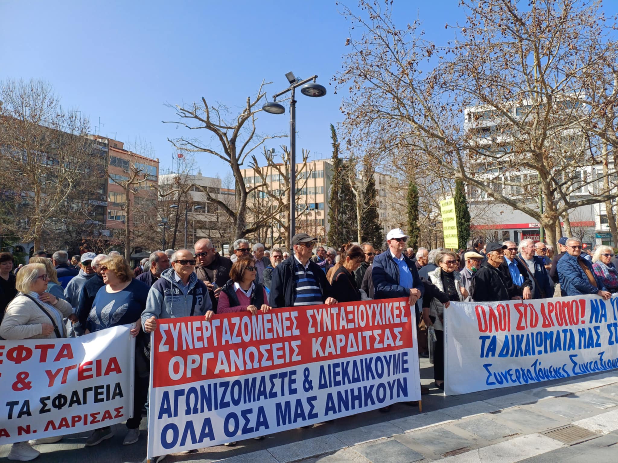 Διαδήλωσαν τα ...περήφανα γηρατειά από όλη τη Θεσσαλία στη Λάρισα (ΦΩΤΟ+video)