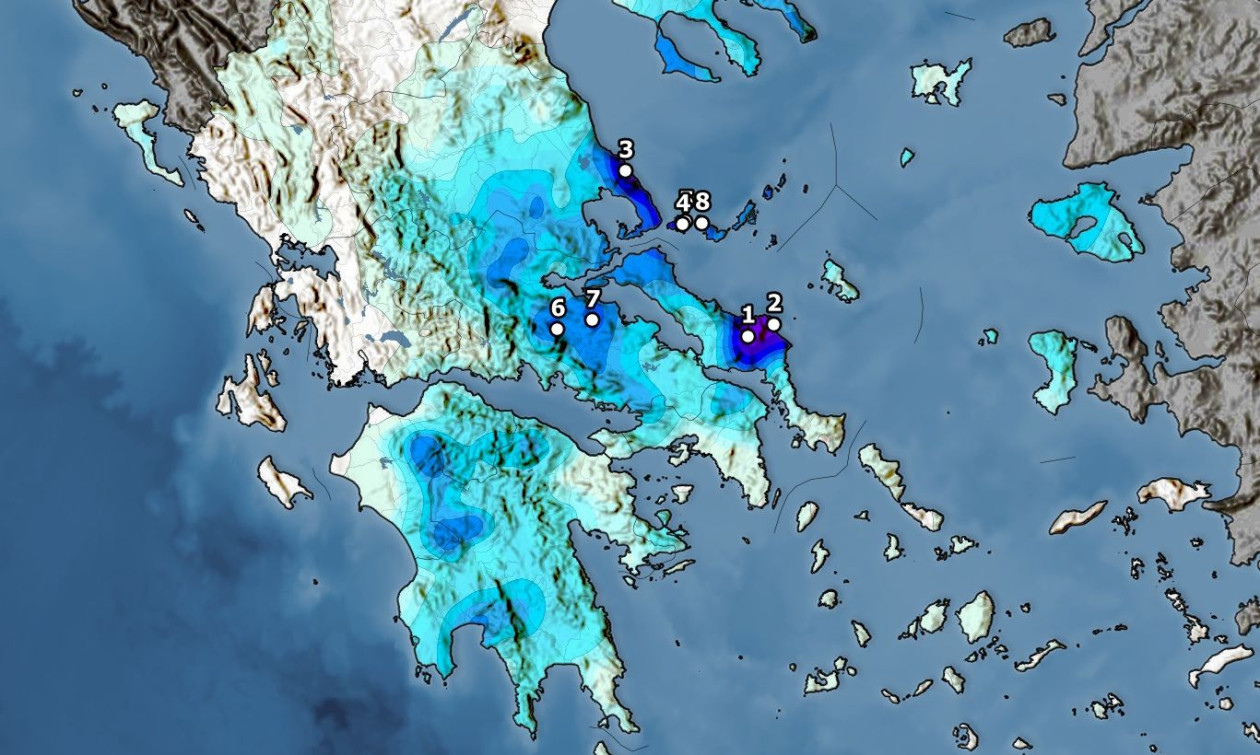 ΒΟΛΟΣ - Στην Εύβοια , τη Ζαγορά και τη Σκιάθο τα μεγαλύτερα ύψη βροχής την πρωτομαγιά (χάρτης) ΒΟΛΟΣ - Στην Εύβοια , τη Ζαγορά και τη Σκιάθο τα μεγαλύτερα ύψη βροχής την πρωτομαγιά (χάρτης)