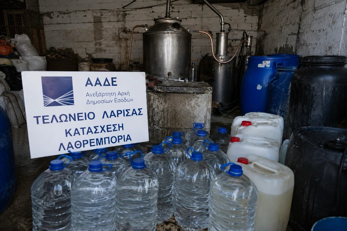 ΛΑΡΙΣΑ - Ο έλεγχοςτης ΑΑΔΕ έφερε σφράγισμα εγκατάστασης στον Τύρναβο για παράνομο απόσταγμα ΛΑΡΙΣΑ - Ο έλεγχοςτης ΑΑΔΕ έφερε σφράγισμα εγκατάστασης στον Τύρναβο για παράνομο απόσταγμα