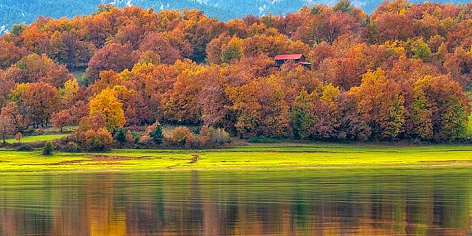 Φθινόπωρο στη Λίμνη Πλαστήρα- πανδαισία χρωμάτων σε φόντο χρυσαφί