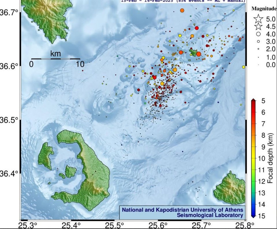 Με δύο ισχυρούς σεισμούς ξύπνησε η Σαντορίνη -Μετά το 5άρι ακολούθησε δόνηση 4,9 Ρίχτερ