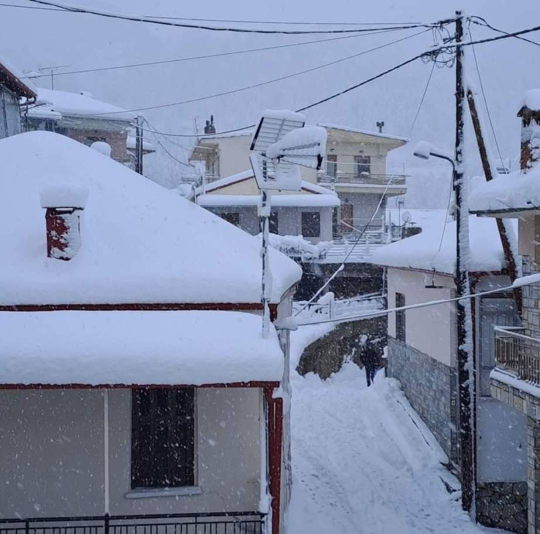 Το Λιβάδι Ελασσόνας θαμμένο στο χιόνι (ΦΩΤΟ)