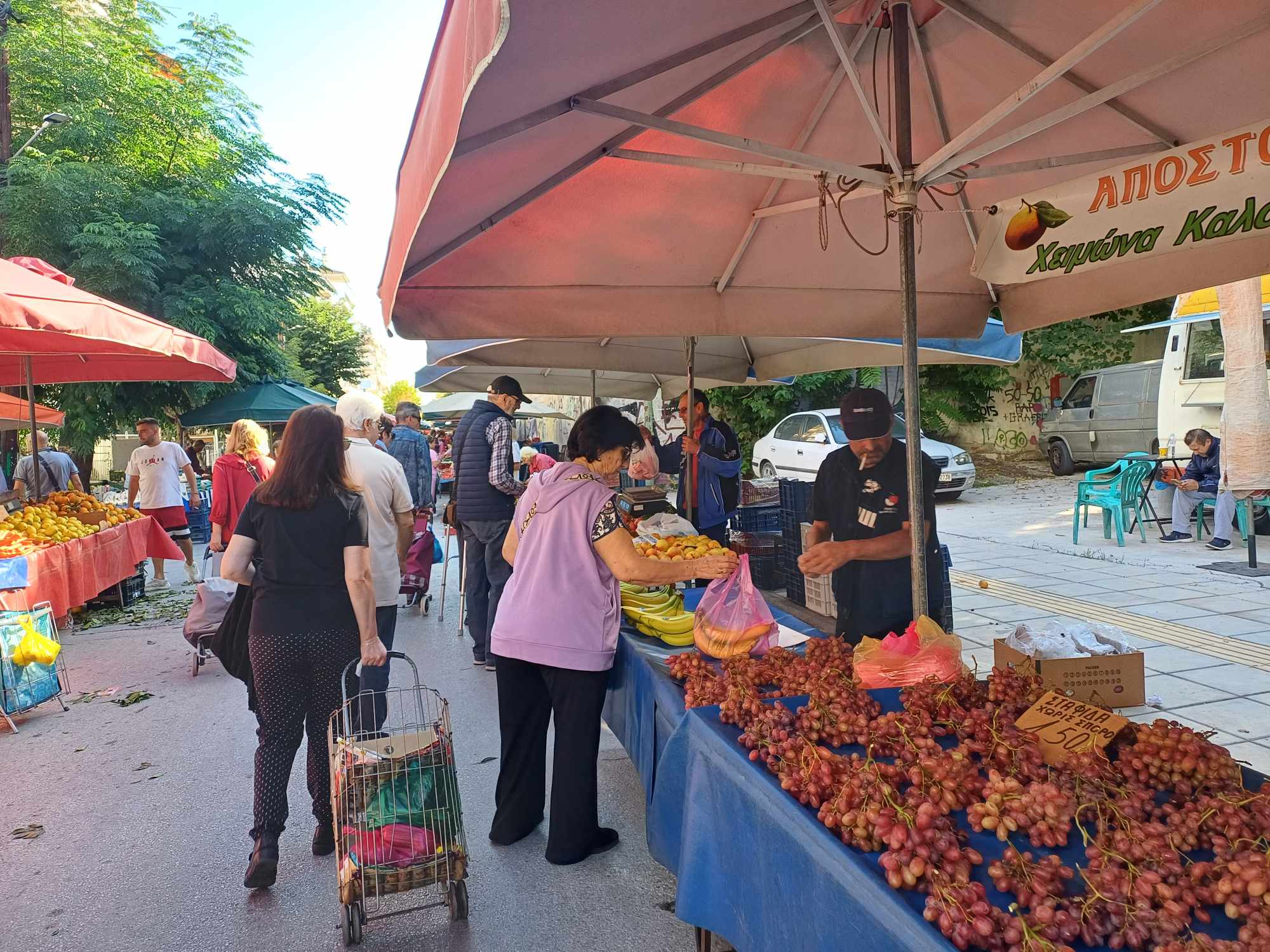 Λαϊκή της Τρίτης στο Σταθμό: Ο καύσωνας φέρνει ελλείψεις σε λαχανικά και ακρίβεια (ΦΩΤΟ)