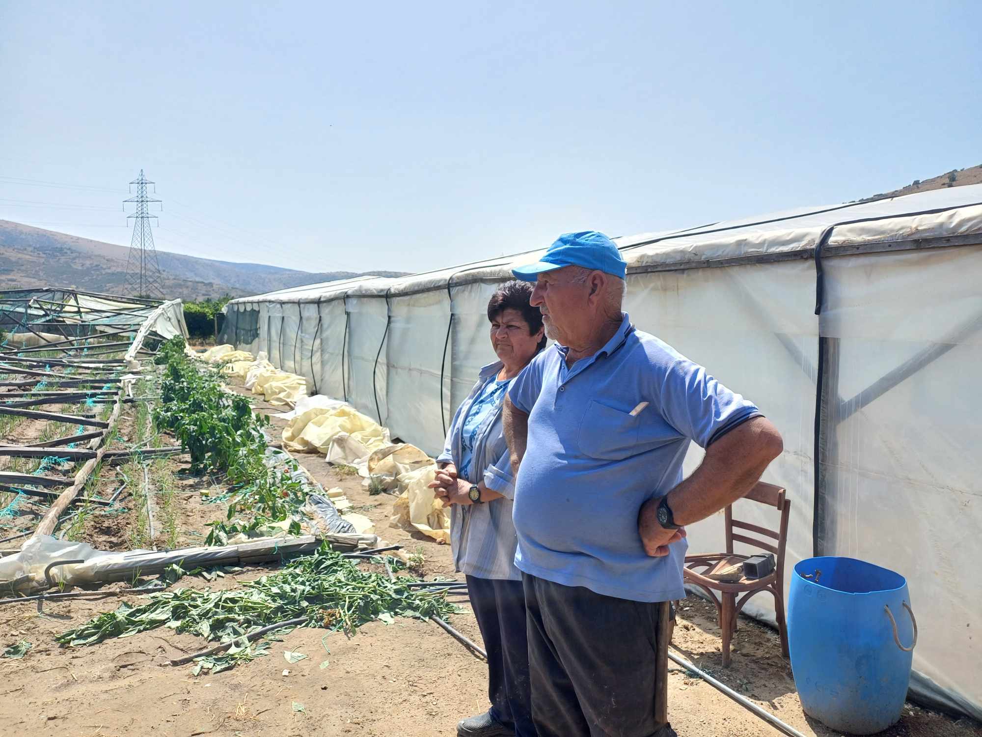 Μεγάλες καταστροφές από το μπουρίνι στο Δαμάσι, σε αμπέλια, κηπευτικά, θερμοκήπια (ΦΩΤΟ)